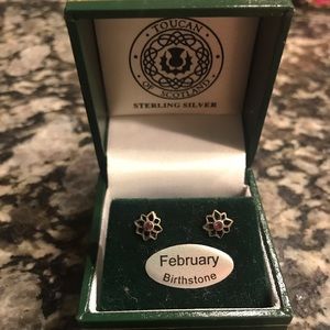 February birthstone earrings